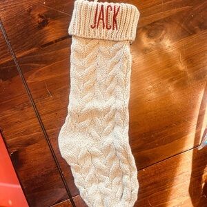 Tan/Grey Knit Christmas Stocking